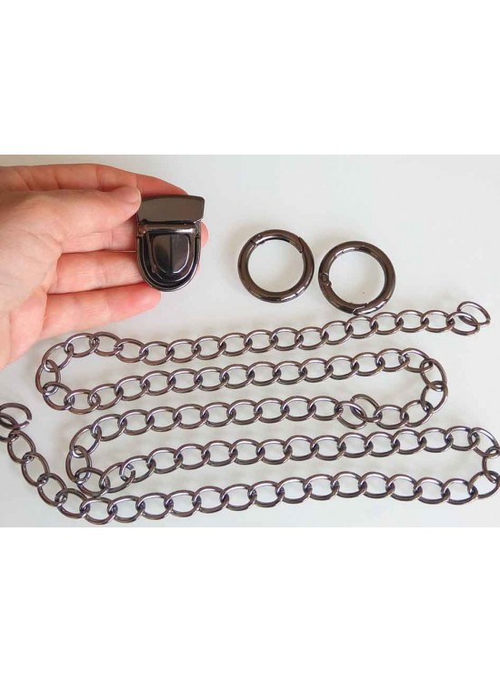 Çanta Aksesuar Füme Renk Zincir Set