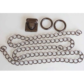 Çanta Aksesuar Füme Renk Zincir Set