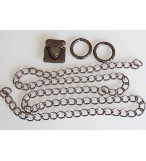 Çanta Aksesuar Füme Renk Zincir Set