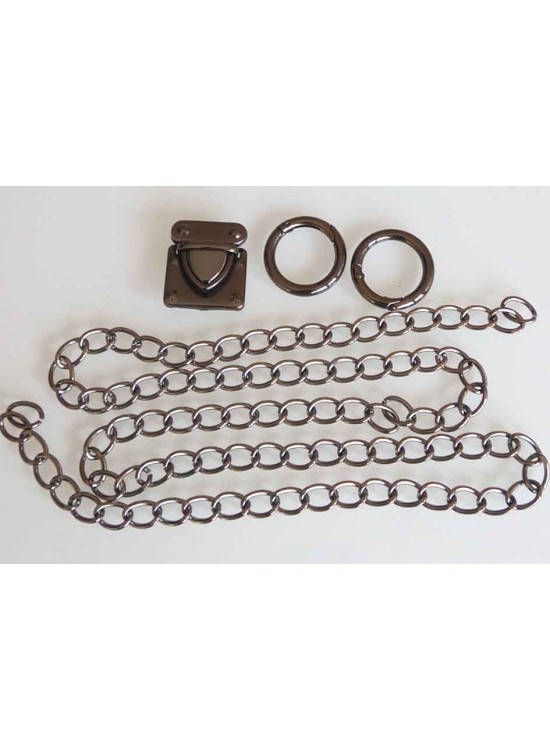 Çanta Aksesuar Füme Renk Zincir Set