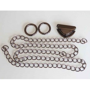 Çanta Aksesuar Füme Renk Zincir Set