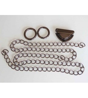 Çanta Aksesuar Füme Renk Zincir Set