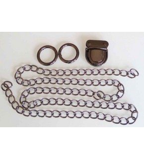 Çanta Aksesuar Füme Renk Zincir Set