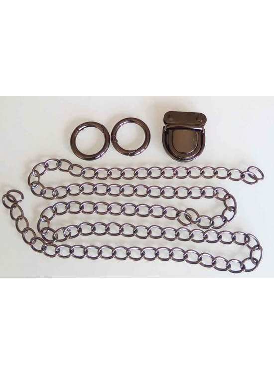 Çanta Aksesuar Füme Renk Zincir Set