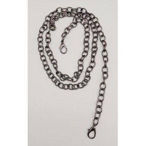 Çanta Aksesuar Füme Yuvarlak Model İnce Kancalı Çanta Zinciri 120 Cm