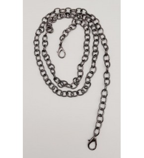 Çanta Aksesuar Füme Yuvarlak Model İnce Kancalı Çanta Zinciri 120 Cm