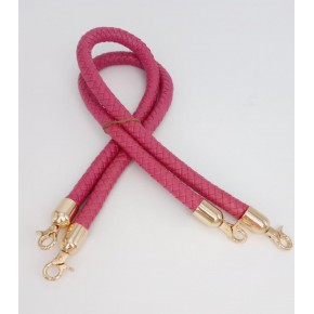 Çanta Aksesuar Fuşya Örme Çanta Sapı Light Gold Metal