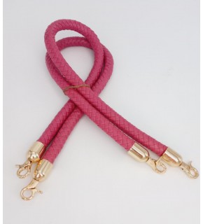 Çanta Aksesuar Fuşya Örme Çanta Sapı Light Gold Metal