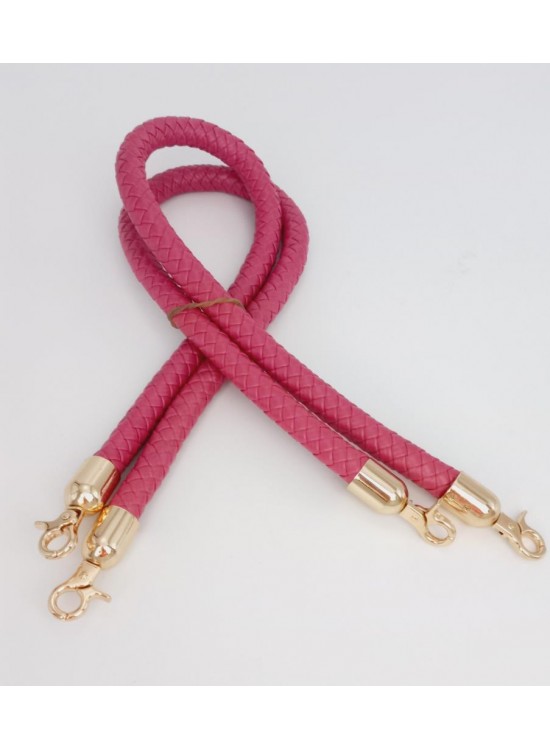 Çanta Aksesuar Fuşya Örme Çanta Sapı Light Gold Metal Çanta Aksesuar Fuşya Örme Çanta Sapı Light Gold Metal