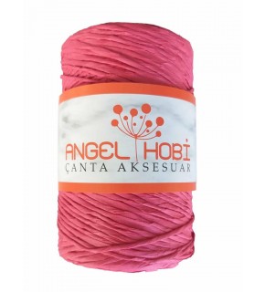 Çanta Aksesuar Fuşya Renk Bükümlü Rafya