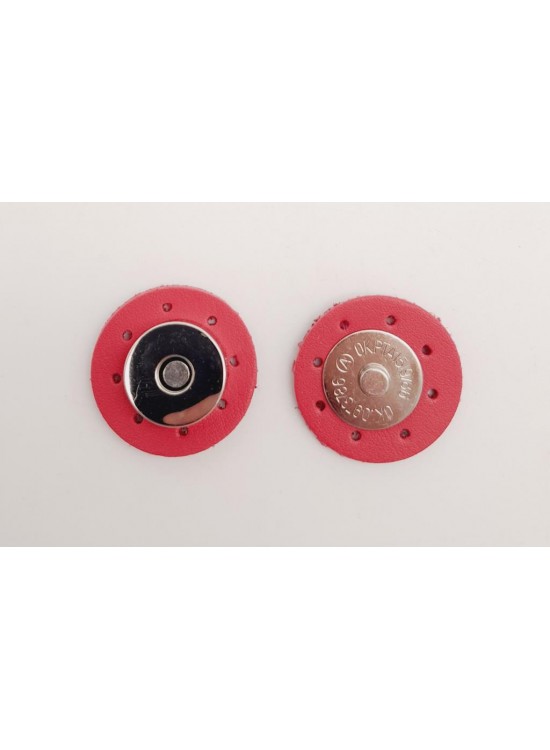 Çanta Aksesuar Fuşya Suni Derili Mıknatıslı Çıtçıt Gümüş Metalli