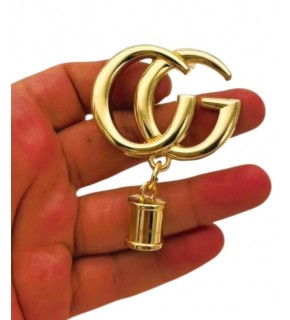 Çanta Aksesuar G Model Püsküllü Plaka Süs Light Gold Renk