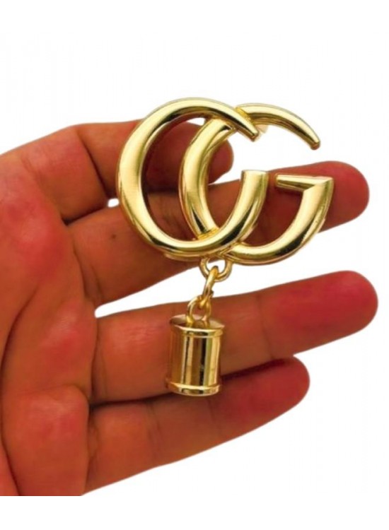 Çanta Aksesuar G Model Püsküllü Plaka Süs Light Gold Renk