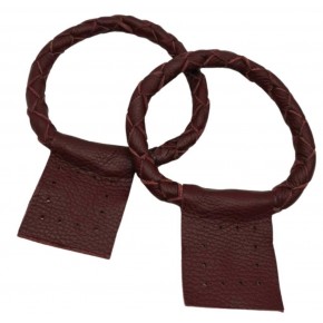 Çanta Aksesuar Gerçek Deri 13 cm Nova Yuvarlak Model Bordo  Renk  Çift Çanta Sapı