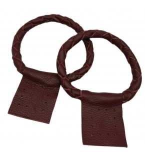 Çanta Aksesuar Gerçek Deri 13 cm Nova Yuvarlak Model Bordo  Renk  Çift Çanta Sapı