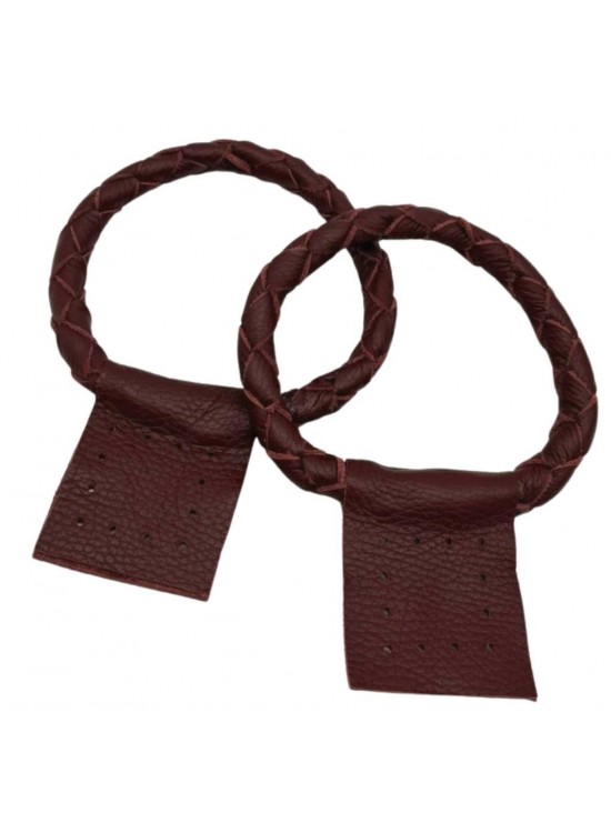 Çanta Aksesuar Gerçek Deri 13 cm Nova Yuvarlak Model Bordo  Renk  Çift Çanta Sapı