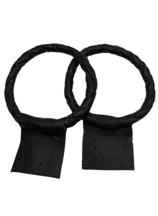 Çanta Aksesuar Gerçek Deri 13 cm Nova Yuvarlak Model Siyah Renk  Çift Çanta Sapı