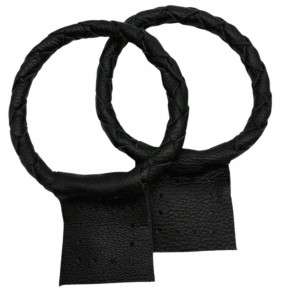 Çanta Aksesuar Gerçek Deri 13 cm Nova Yuvarlak Model Siyah Renk  Çift Çanta Sapı