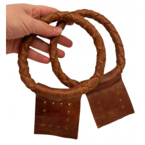 Çanta Aksesuar Gerçek Deri 13 cm Nova Yuvarlak Model Taba Renk  Çift Çanta Sapı