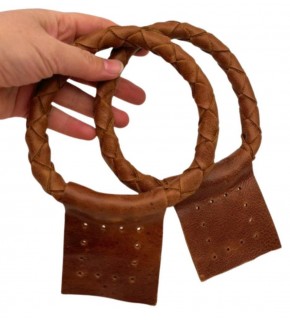 Çanta Aksesuar Gerçek Deri 13 cm Nova Yuvarlak Model Taba Renk  Çift Çanta Sapı