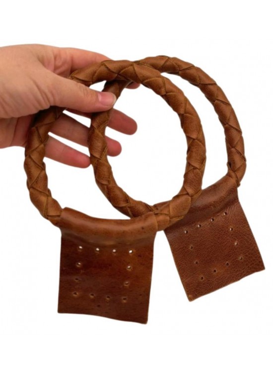 Çanta Aksesuar Gerçek Deri 13 cm Nova Yuvarlak Model Taba Renk  Çift Çanta Sapı