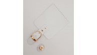 Çanta Aksesuar Gerçek Deri 21x11 cm Beyaz Renk Çanta Kapağı Light Gold Metalli