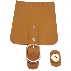 Çanta Aksesuar Gerçek Deri 21x12 cm Açık Taba Renk Çanta Kapağı Light Gold Metalli