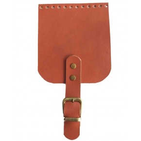 Çanta Aksesuar Gerçek Deri 21x12 cm Taba Renk Çanta Kapağı Antik Metalli