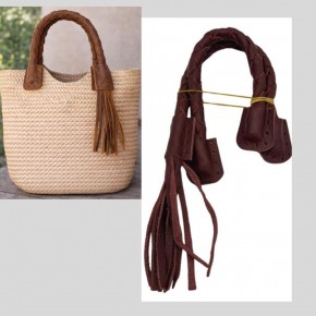 Çanta Aksesuar Gerçek Deri 45 cm Nova Model Bordo Renk  Çift Çanta Sapı