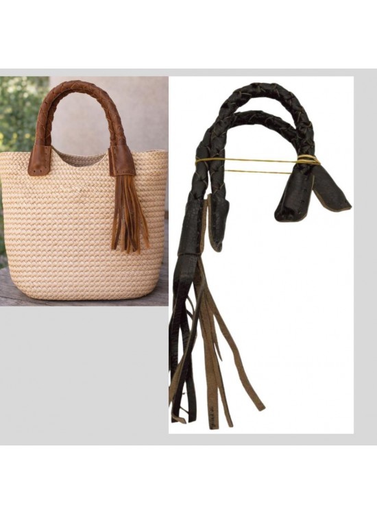 Çanta Aksesuar Gerçek Deri 45 cm Nova Model Koyu Kahve Renk Çift Çanta Sapı