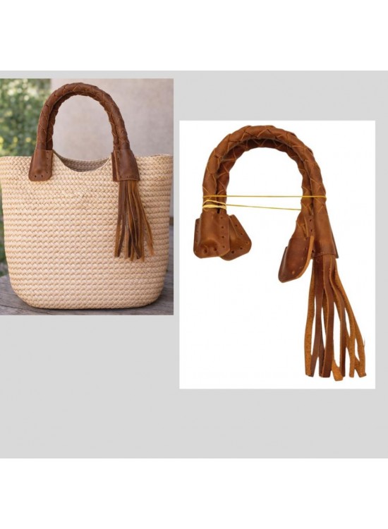 Çanta Aksesuar Gerçek Deri 45 cm Nova Model Taba Renk  Çift Çanta Sapı