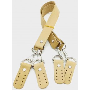 Çanta Aksesuar Gerçek Deri 55 Cm Ham (Doğal) Renk Çift Sap Misu Model (Gümüş Metal)