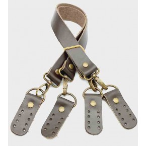 Çanta Aksesuar Gerçek Deri 55 Cm Koyu Kahve Renk Çift Sap Misu Model (Antik Metal)