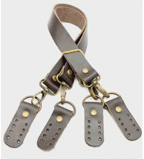 Çanta Aksesuar Gerçek Deri 55 Cm Koyu Kahve Renk Çift Sap Misu Model (Antik Metal)