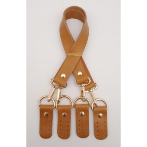 Çanta Aksesuar Gerçek Deri 55 Cm Misu Model Çift Sap Açık Taba Renk Light Gold Metal