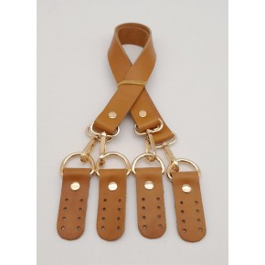 Çanta Aksesuar Gerçek Deri 55 Cm Misu Model Çift Sap Açık Taba Renk Light Gold Metal