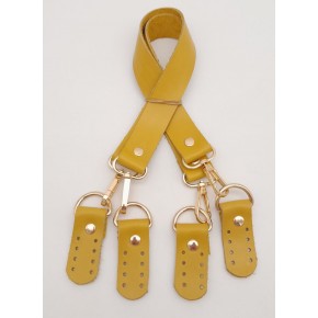 Çanta Aksesuar Gerçek Deri 55 Cm Misu Model Çift Sap Limon Küfü Renk Light Gold Metal