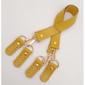 Çanta Aksesuar Gerçek Deri 55 Cm Misu Model Çift Sap Limon Küfü Renk Light Gold Metal