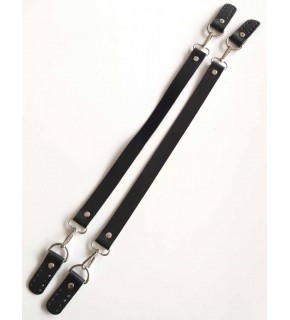 Çanta Aksesuar Gerçek Deri 55 Cm Misu Model Çift Sap Siyah Gümüş Metal