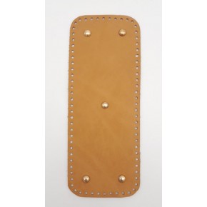 Çanta Aksesuar Gerçek Deri Açık Taba 30x12 cm Dikdörtgen Light Gold Metalli Çanta Tabanı