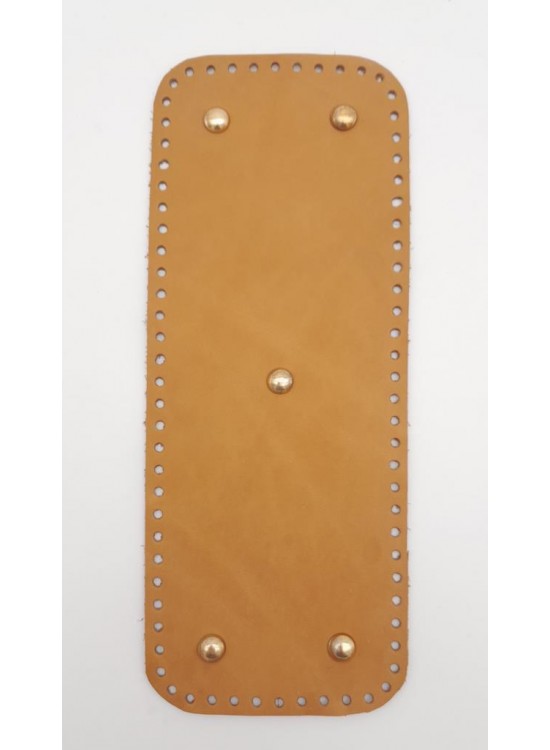 Çanta Aksesuar Gerçek Deri Açık Taba 30x12 cm Dikdörtgen Light Gold Metalli Çanta Tabanı