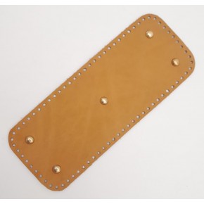 Çanta Aksesuar Gerçek Deri Açık Taba 30x12 cm Dikdörtgen Light Gold Metalli Çanta Tabanı