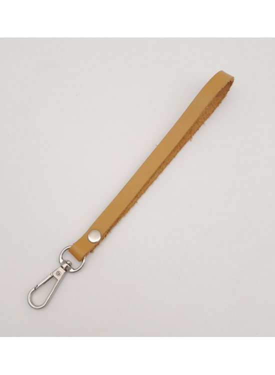 Çanta Aksesuar Gerçek Deri Açık Taba Renk Elcik Gümüş Metalli