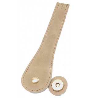 Çanta Aksesuar Gerçek Deri Armut Model Kapak Bej Light Gold Metalli