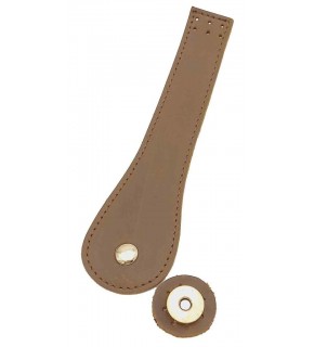 Çanta Aksesuar Gerçek Deri Armut Model Kapak Crazy Koyu Taba Light Gold Metalli