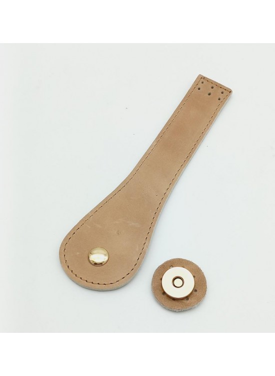 Çanta Aksesuar Gerçek Deri Armut Model Kapak Vizon Light Gold Metalli