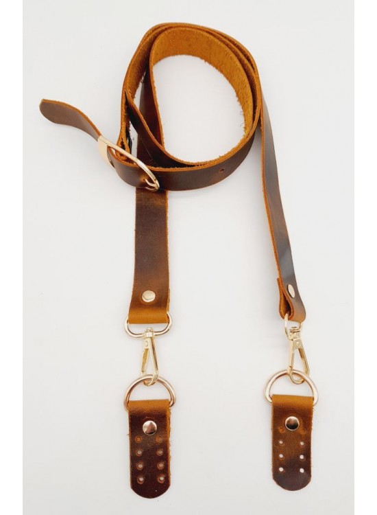 Çanta Aksesuar Gerçek Deri Ayarlı Uzun Sap 2.3X130 Crazy Oil Hardal Light Gold Metalli