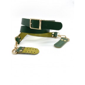 Çanta Aksesuar Gerçek Deri Ayarlı Uzun Sap 2.3X130 Haki Yeşil Light Gold Metal