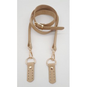 Çanta Aksesuar Gerçek Deri Ayarlı Uzun Sap 2.3X130 Ham Doğal Renk Light Gold Metalli