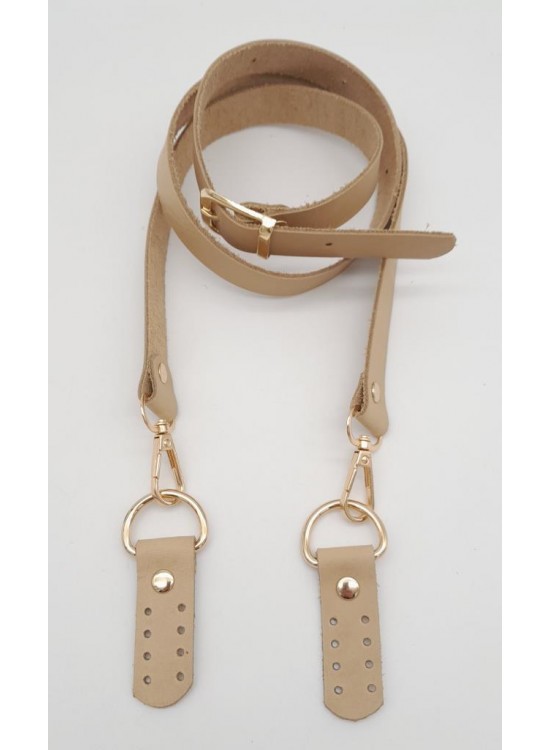 Çanta Aksesuar Gerçek Deri Ayarlı Uzun Sap 2.3X130 Ham Doğal Renk Light Gold Metalli